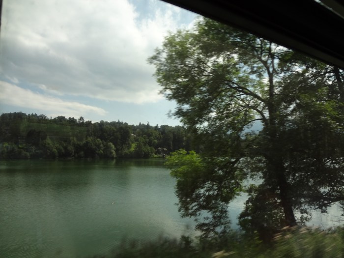 Our first glimpse of the Swiss countryside from the train