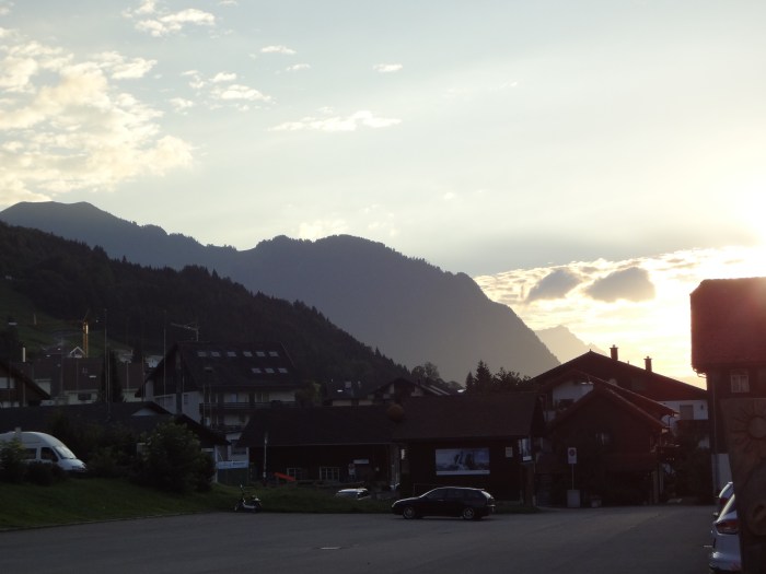 The start of a beautiful sunset over Emmetten