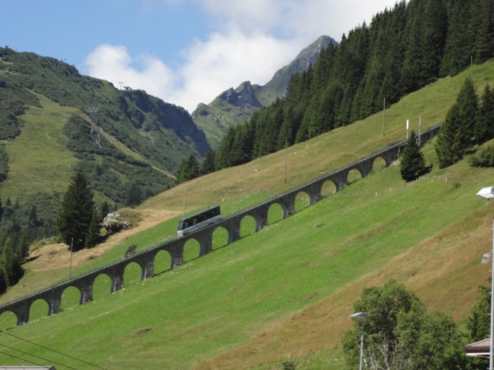 The train going up the mountain from Murren